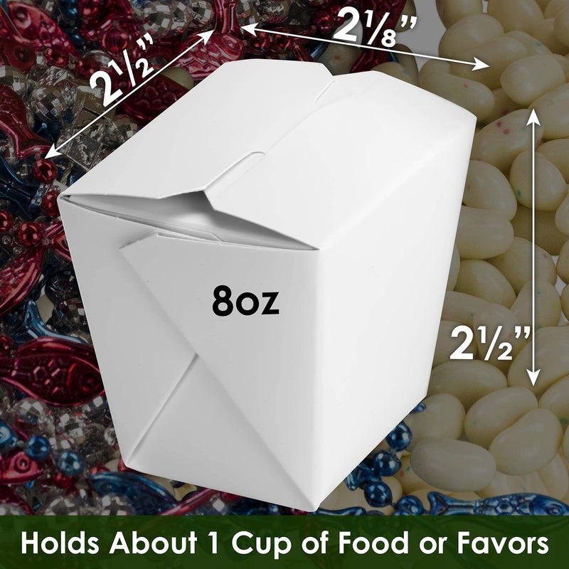 Avant Grub 100% Recyclable 8oz White Small Chinese Take Out Boxes 50pk. Leakproof Greaseproof To-Go Containers For Restaurants Event Parties Food Service. Value Bulk Pack Microwaveable and Stackable Meal Pails. - Image 2